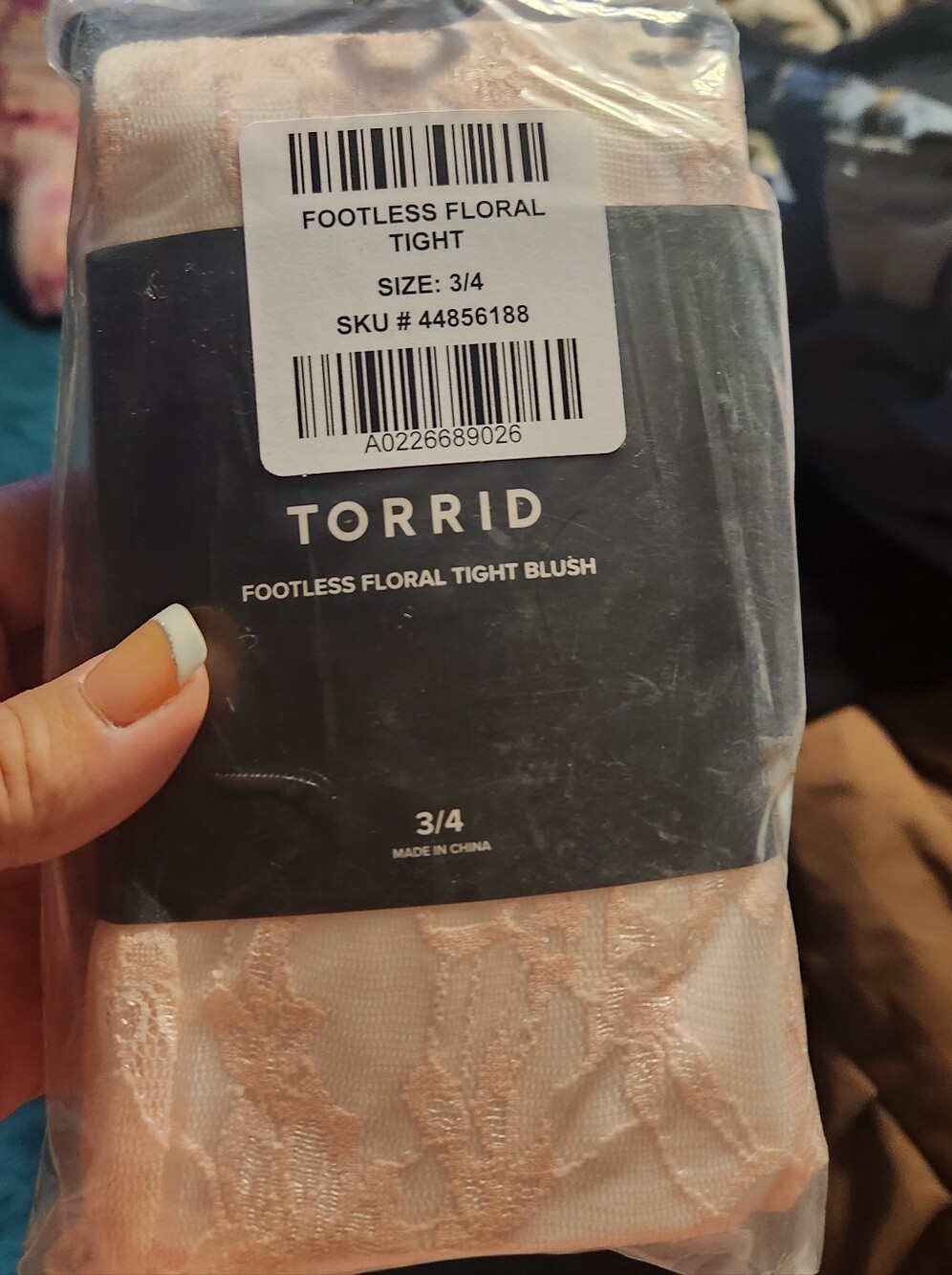 torrid Blush Footless Floral Lace Tights With A Ripped Area As Shown
